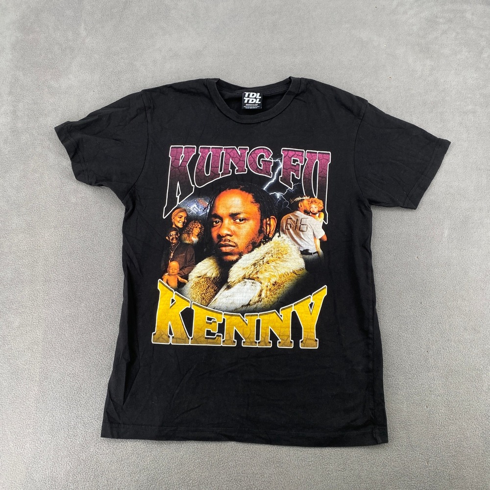 TDL Kung Fu Kenny Kendrick Lamar Graphic T-Shirt Black MC1082 Mens Medium